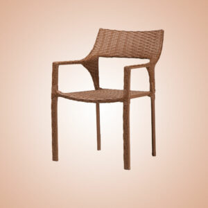 Cadeira Jade com Braço, estrutura de alumínio e tecida com fibra sintética